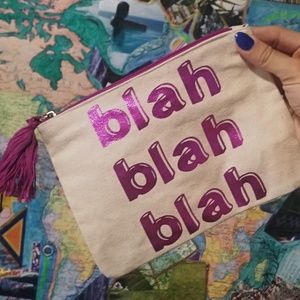 Delia's Blah Blah Blah travel pouch